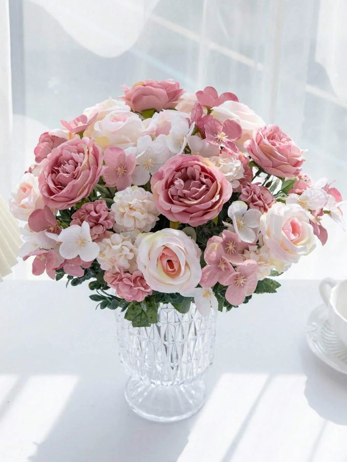 1PC Artificial Peonies, Rose Bouquets, Flowers Buds, Hydrangea Bouquet