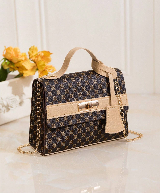 Mini Coffee Brown Pu Leather Women Handbag, Multifunctional Portable Shoulder And Crossbody Bag